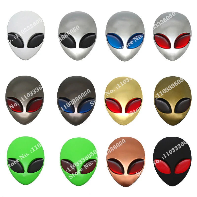 ملصق شعار سيارة Alienware رأس أجنبي معدني ، شارة فينيل ، شعار ، دراجة نارية ، ملصق غطاء رأس السيارة ، تصميم هيكل السيارة ، 3D ، 1 روض
