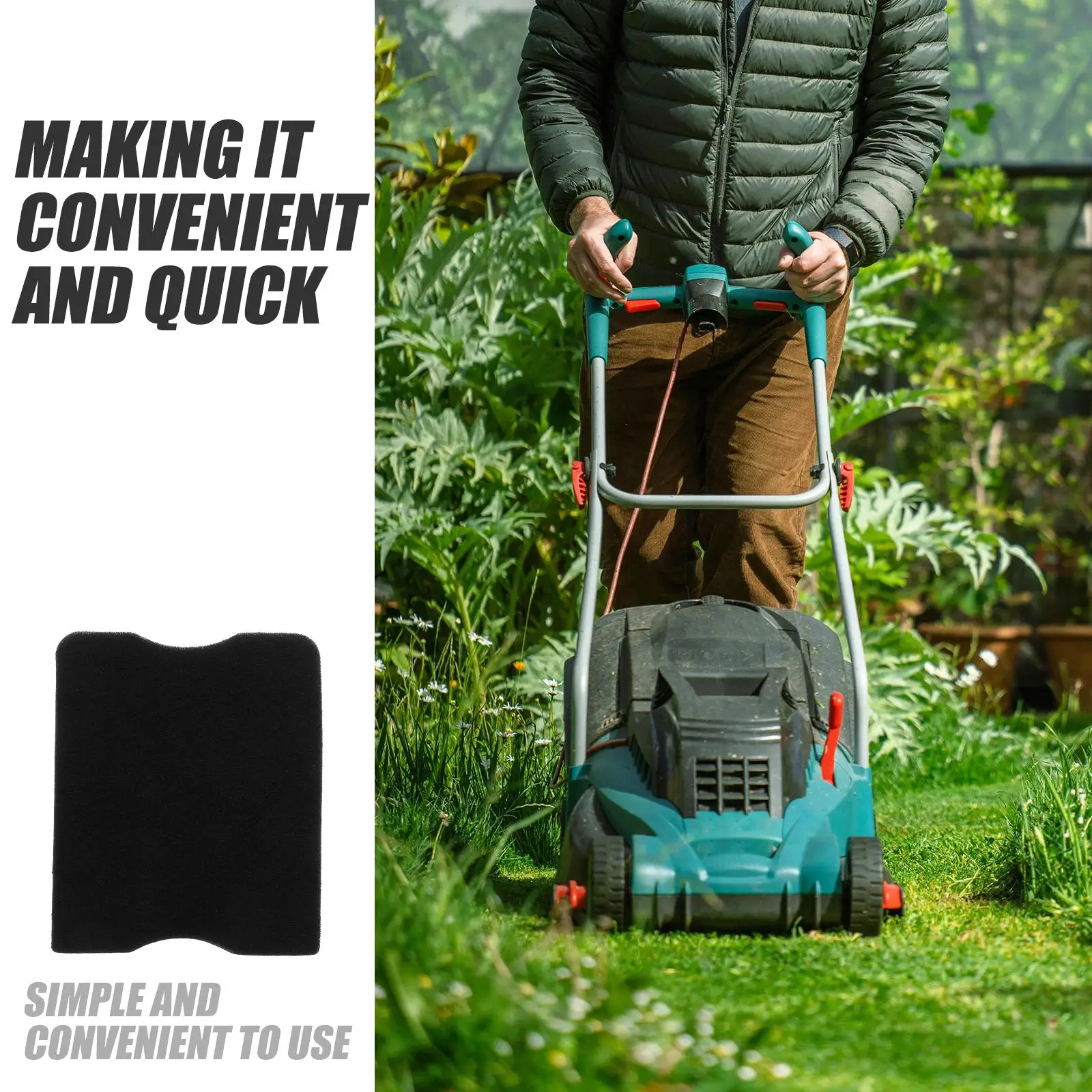 10 Pcs 공기 필터 잔디 깎는 기계 스폰지 수리 컨디셔닝 액세서리 블랙 부품