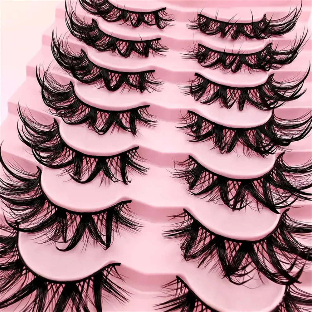 7 Paar trendige Manga-Wimpern im Wet-Look, kräftiges Volumen & Schwung, langanhaltendes Augen-Make-up für besondere Anlässe & täglichen Glamour – Detail 3