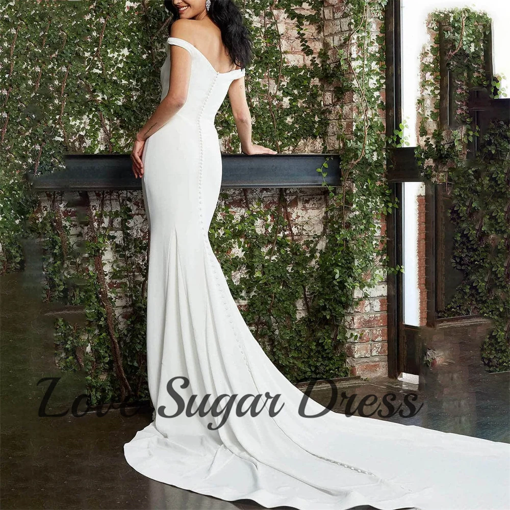 Vestido de novia de satén elegante, vestidos de novia sexis con hombros descubiertos, vestidos de novia de sirena para boda, vestidos de novia personalizados