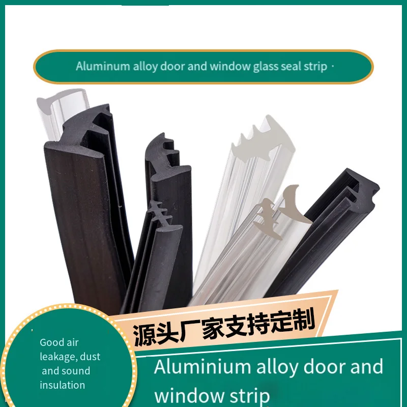 

1M PVC Rubber Door Window Sealing Strip Black/Transparent Sliding Glass Doors Windows Fixed Seal Dustproof Sound Insulation