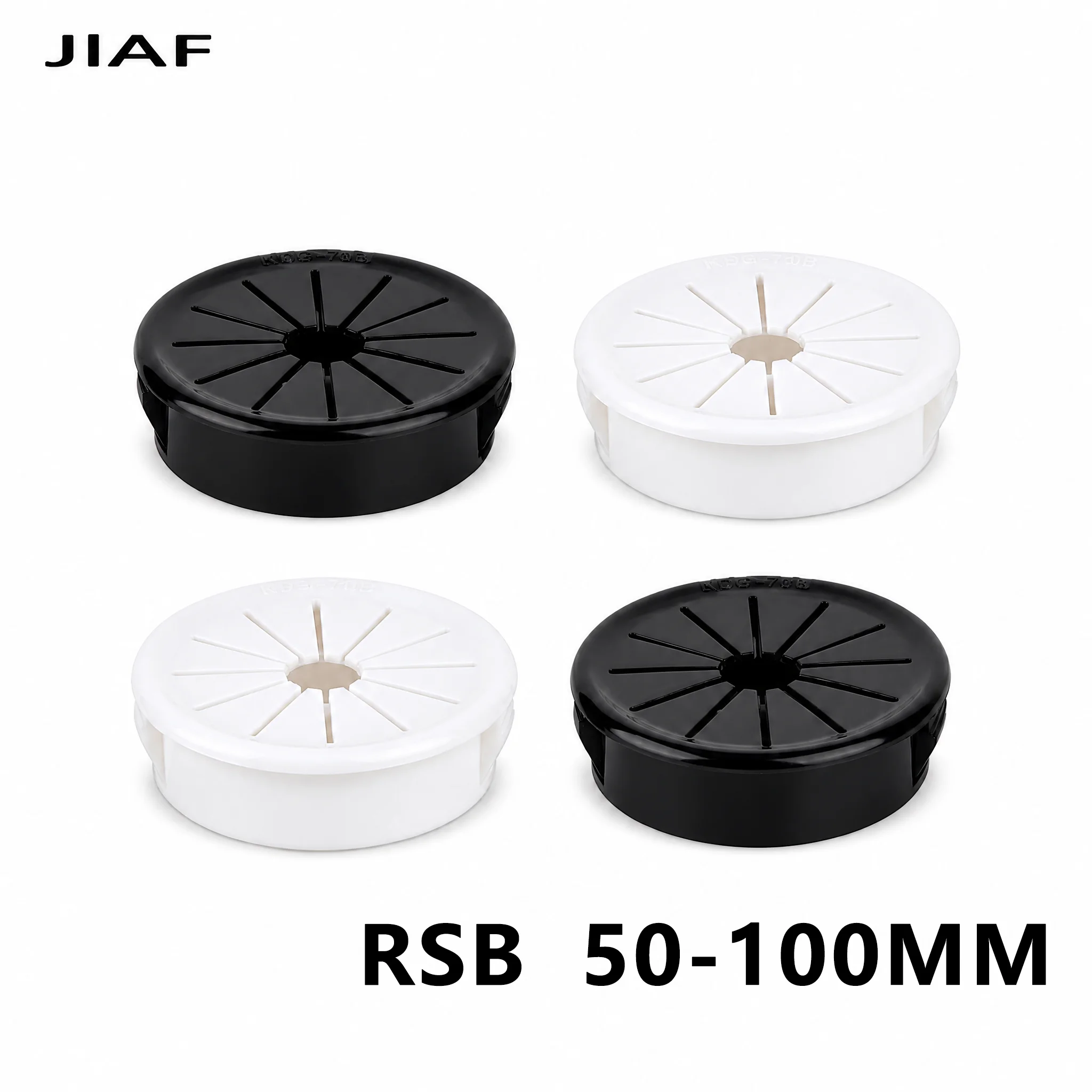 Large Size RSB Snap-on Hole Cover 50mm-100mm Black White Round Desk Cable Grommet Nylon PA66 Furniture Dust Plug Buckle Table