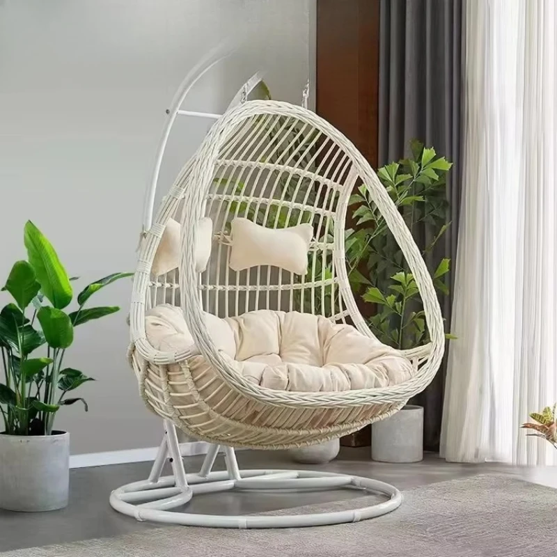 أرجوحة مع مجموعة إطارات فولاذية - أرجوحة من الخيزران مناسبة لجميع الأحوال الجوية