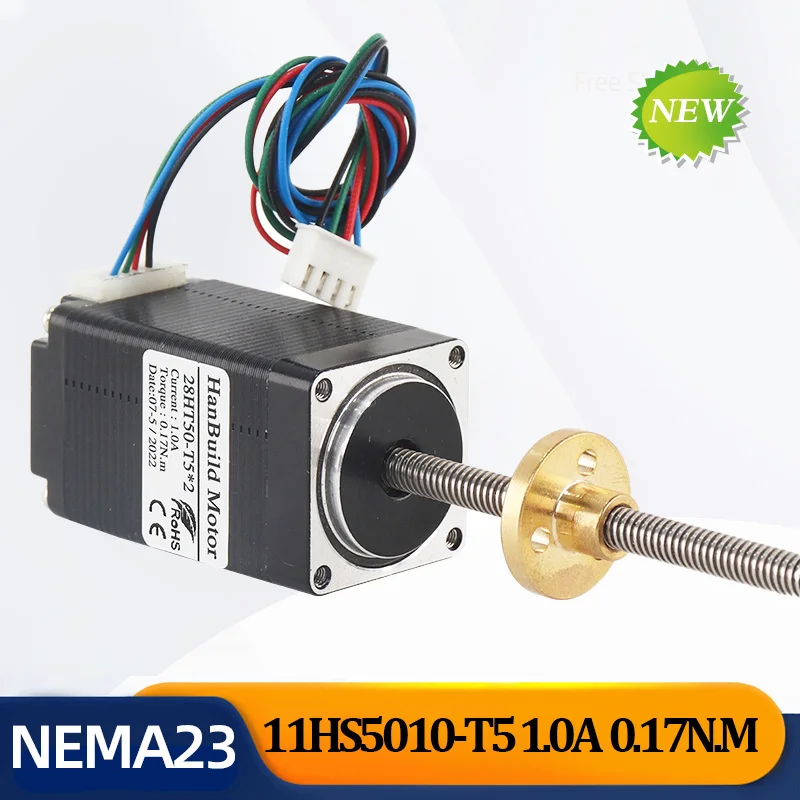 HanBang 11HS5010-T5*2 screw 0.17N.m 1.8 degree trapezoid NEMA11 stepper motor screw length for 3D Medical machinery