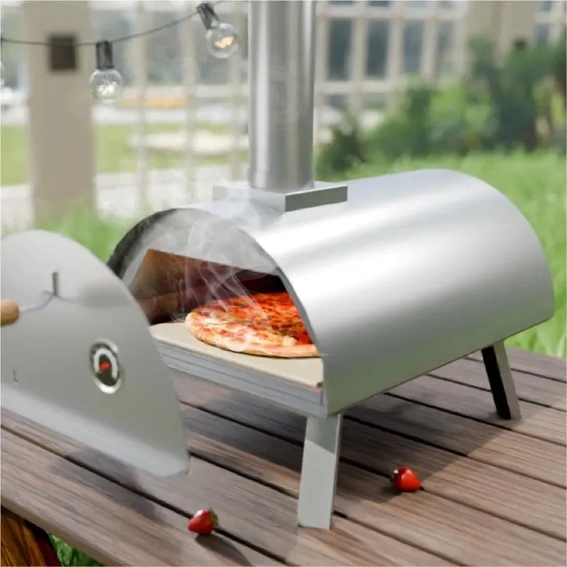14 Inch Metal Pizza Bread Oven Touch Control Wood Grain Fast Cooking Modern Home Kitchen Appliance