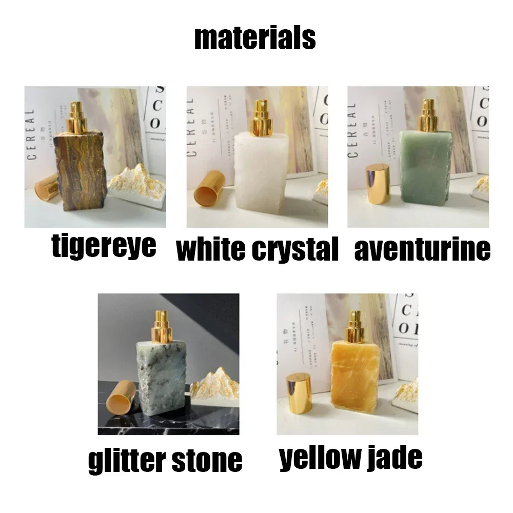 Spray Bottle 30ml Natural Crystal Jade Aromatherapy Essential Oil Perfume Atomizer Refillable Bottle Spa Beauty Salon Therapy