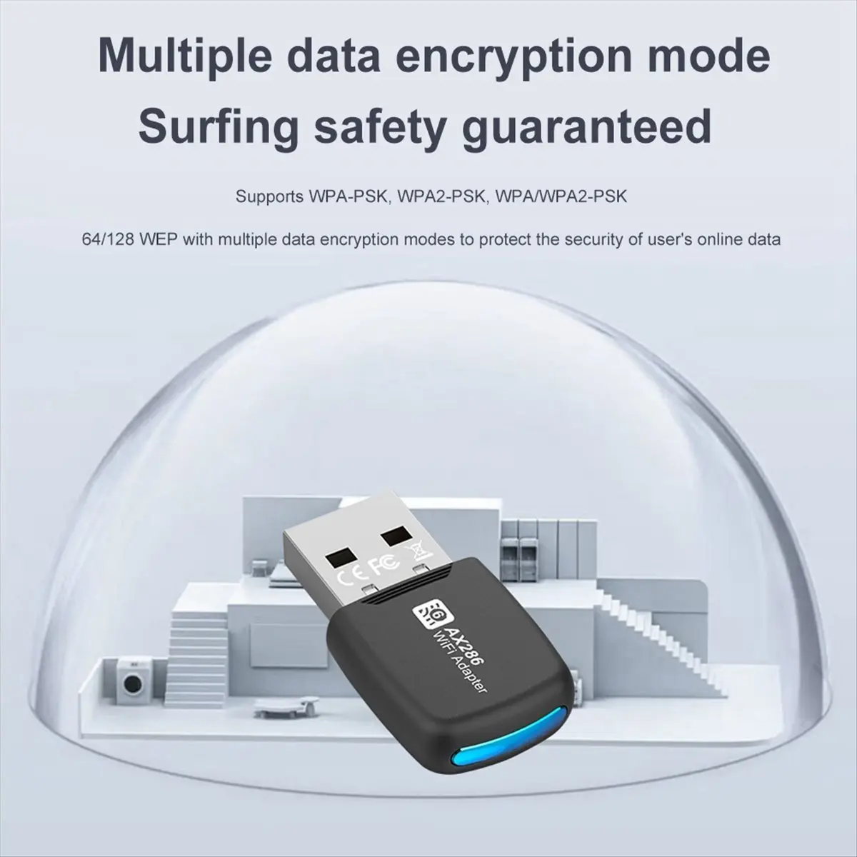 A14M USB WIFI 6 Network Card 286Mbps 802.11ax USB Dongle 2.4GHz WiFi Lan Adapter Driver Free for PC Laptop