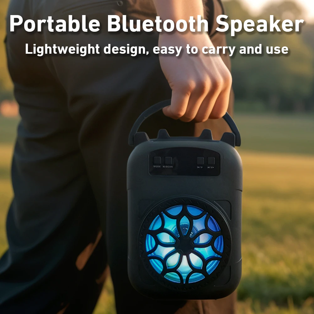 Pop Handheld Wireless Bluetooth Speaker LED Light Speakers Subwoofers Portable Outdoor Home Audio Square Dancing For Dancing