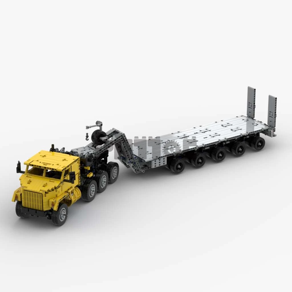 Moc-94995 Heavy Tractor +MOC 95000 M1000 Trailer With PDF Drawings Building Blocks Bricks Toy Birthday Gifts