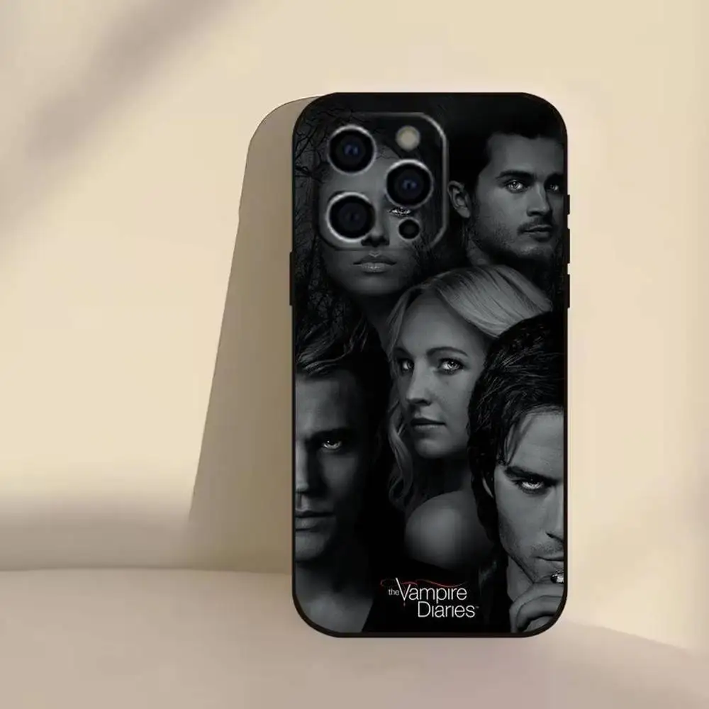 De V-Vampire D-Diaries telefoonhoesje voor iPhone 17,16,15,14,13,12,11 Plus,Pro,Max,XS siliconen zachte hoes