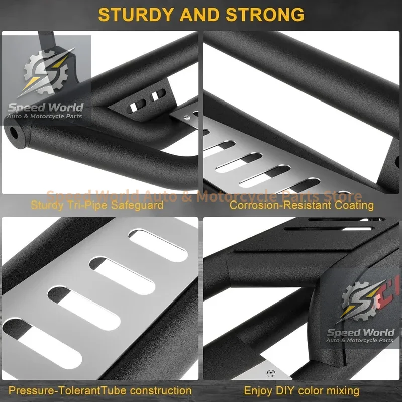 Brand New6 Inch Running Boards With 550LB Load Capacity And Black Powder Coating Enhanced Durability Design For