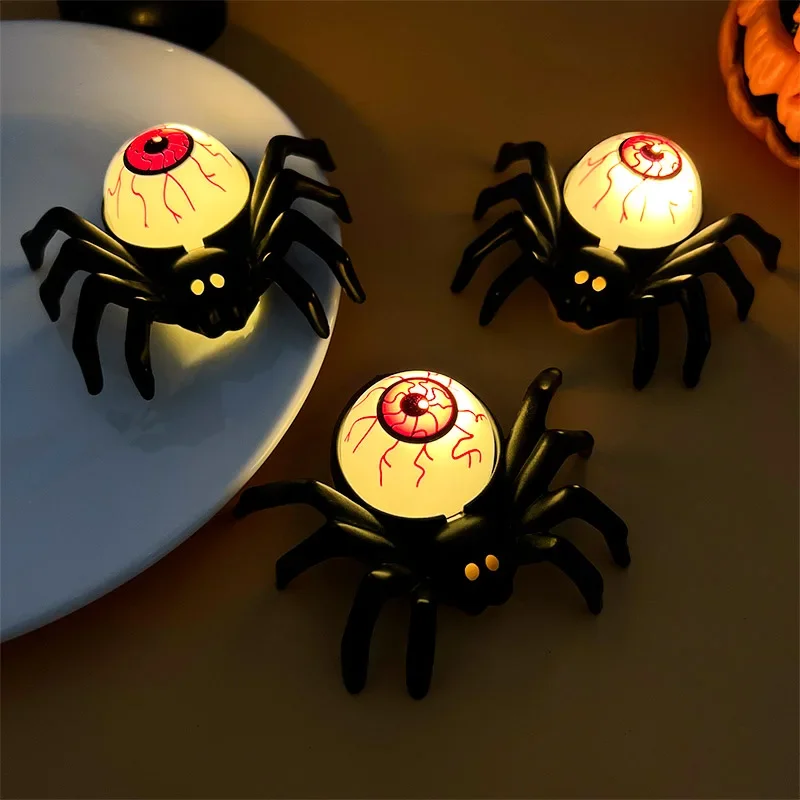 Halloween Decorations LED Candle Light Plastic Spider Skull Lamp for Home Bar Haunted House Halloween Party Decor Horror Props - view 2