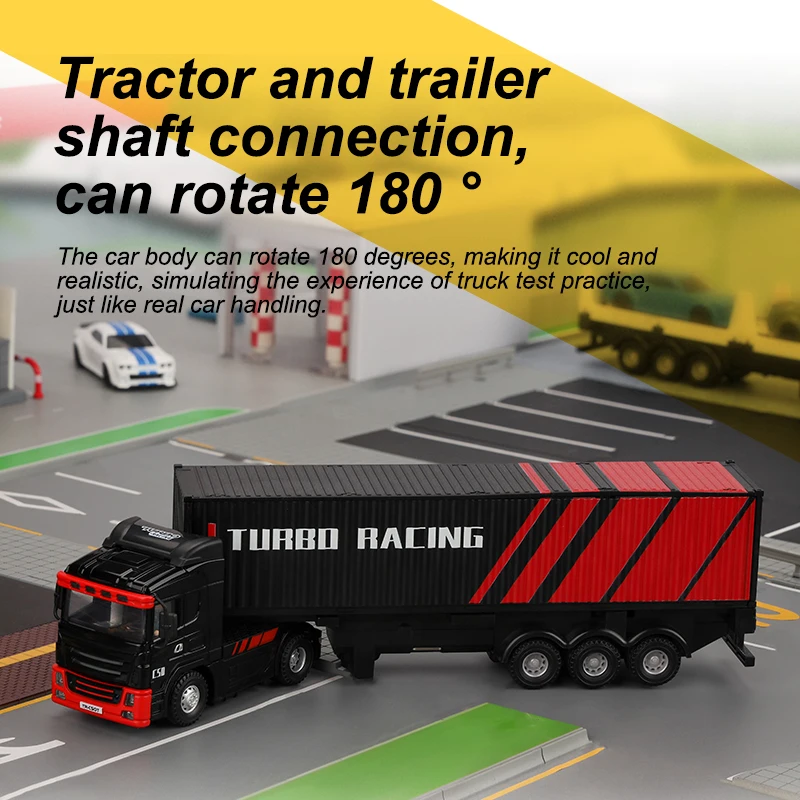 Turbo Racing C50-T 1:76 C50 Miniature Remote Control Truck Simulated Vehicle Lights And Horn Simulated Trailer Test Practice