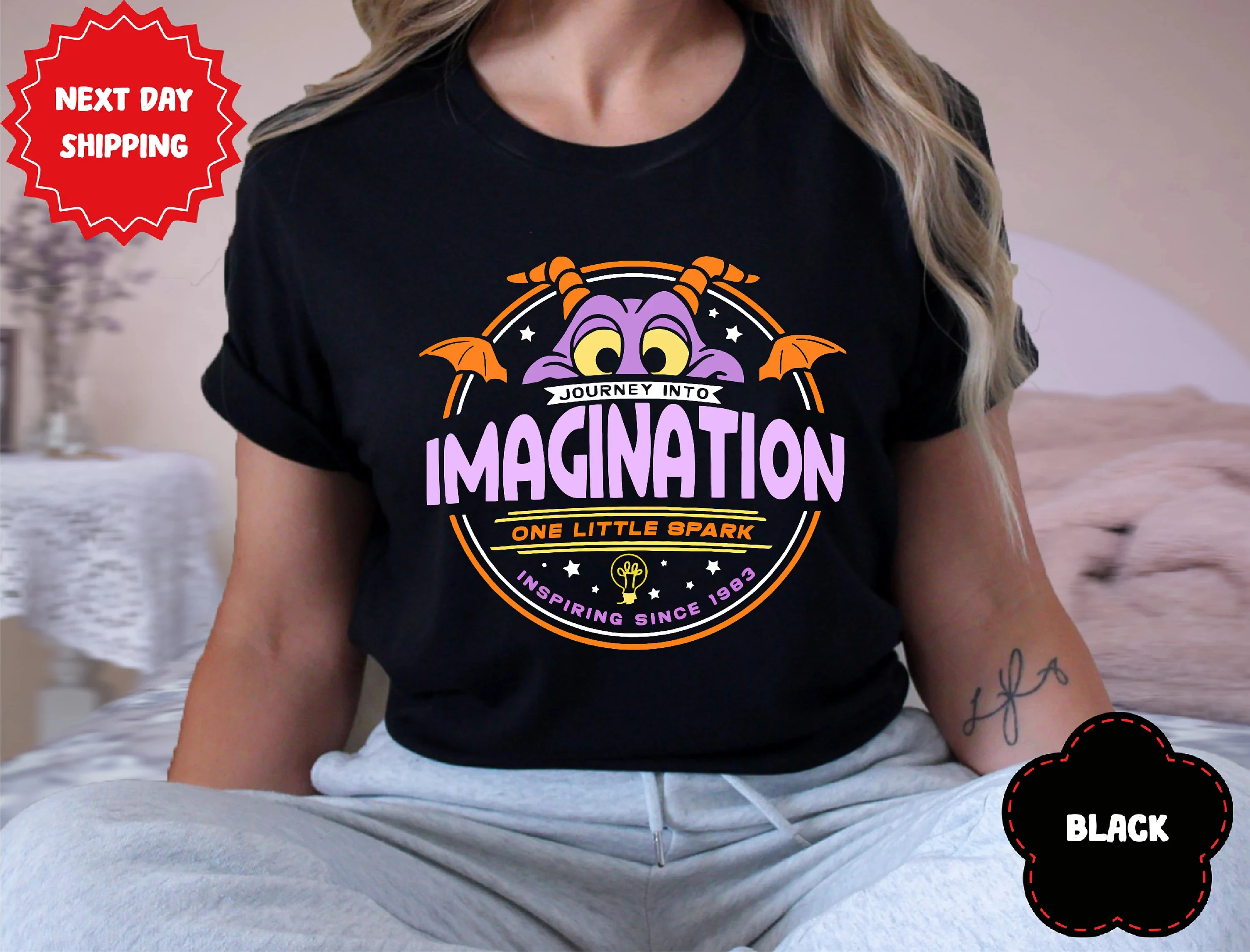 

Disney Figment Journey Into Imagination One Little Spark Shirt Disney Epcot Purple Dragon Tee Disney World Team Figment Shirt