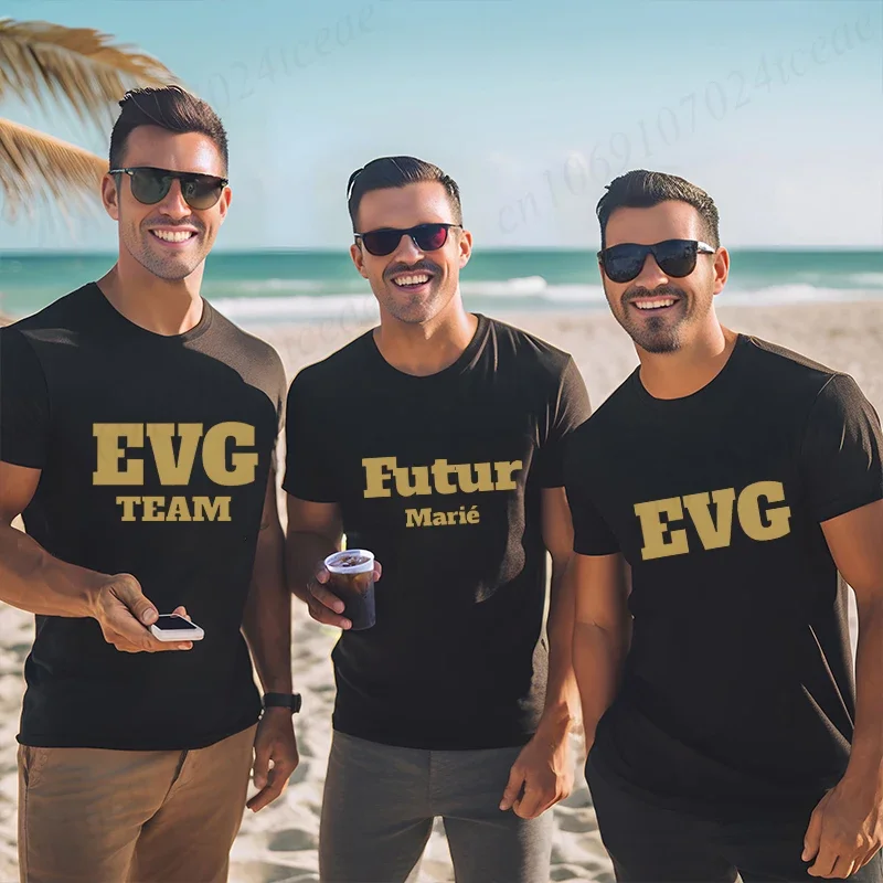 Groom's Team Evg Future Groomsman T-shirt French Man Single Farewell Bachelor Party Squad Tees Male Engagement Wedding Clothing