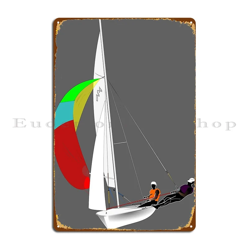 420 Sailing Dinghy 02 Metal Sign Wall Cave Garage Club Cinema Customize Wall Mural Tin Sign Poster