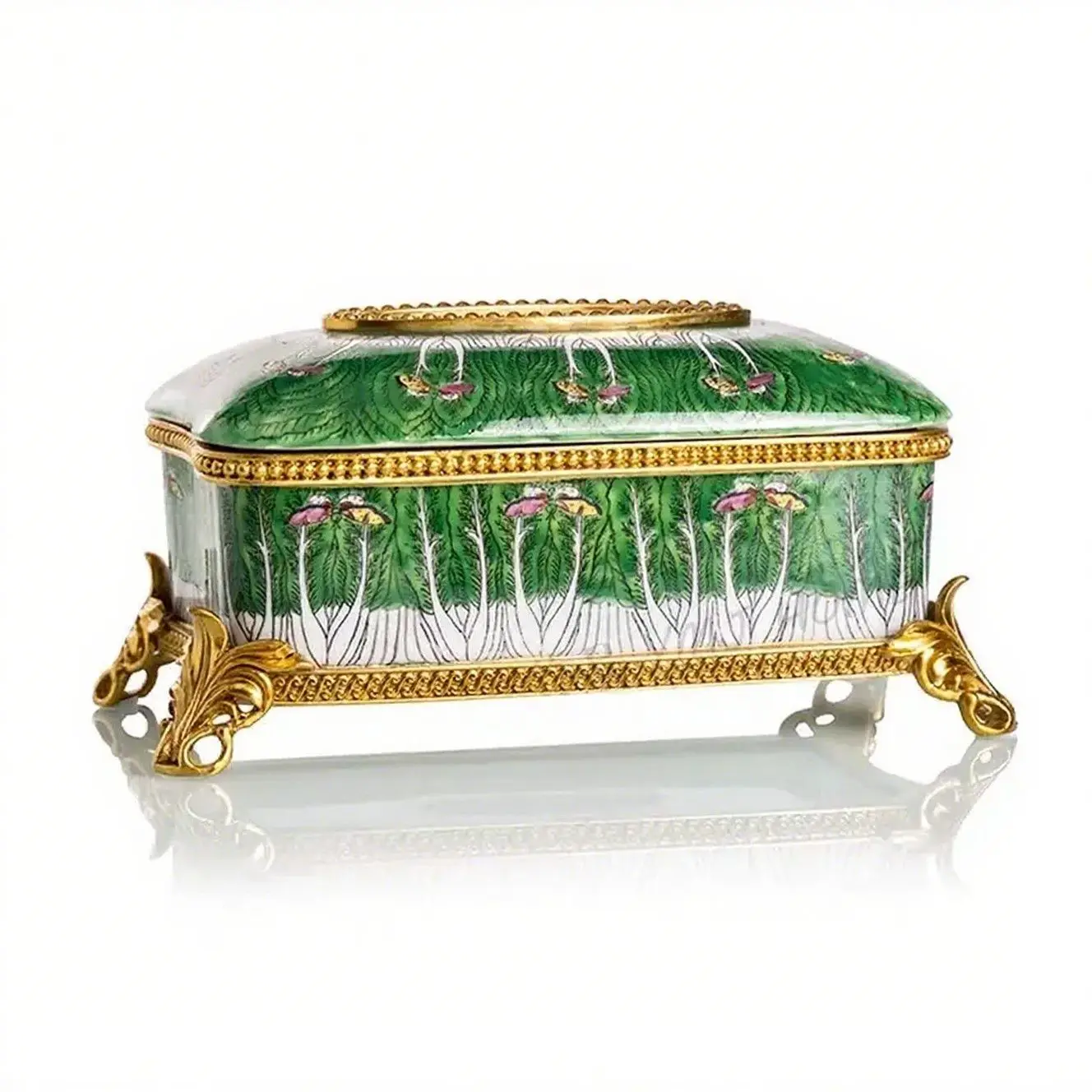 

European-style ceramics with copper tissue box American light luxury high-end household painted paper box living room coffee