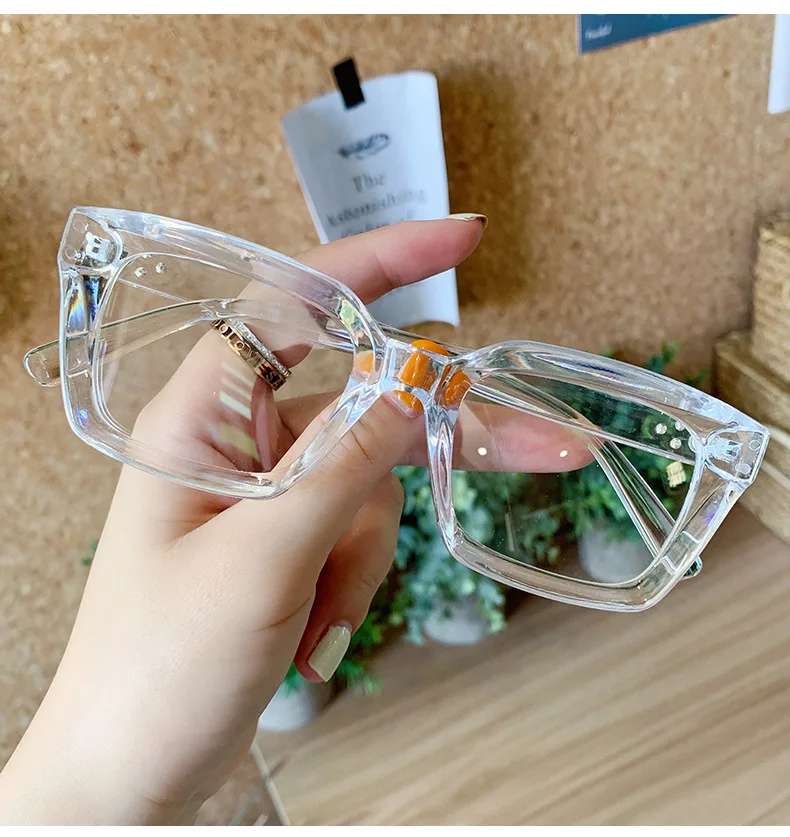 Classic Anti Blue Light Eyeglasses for Men Women Trendy Square Glasses Frame Optical Prescription Customize Reading Glasses