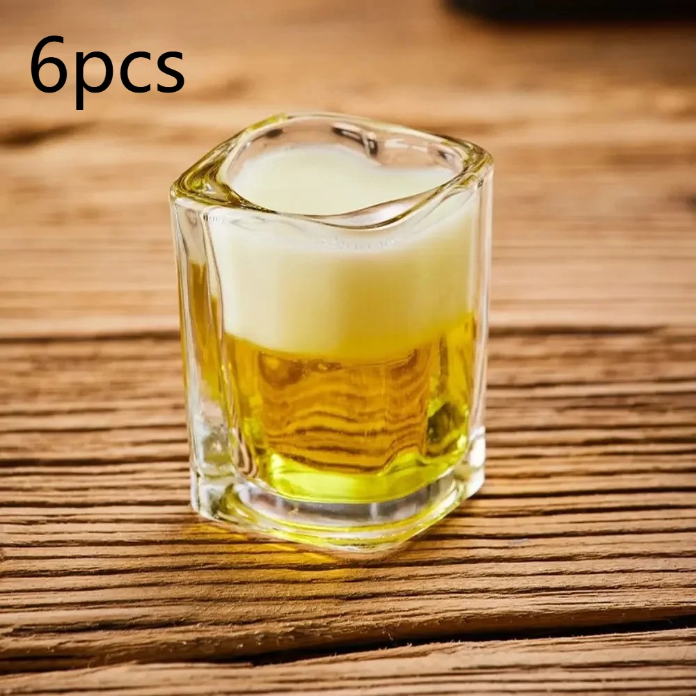 

6pcs Thickened Heart-shaped Wine Glasses,Creative Peach Heart Cup,Whiskey Cocktail Glass, Barware Accessories Small Glass Gift