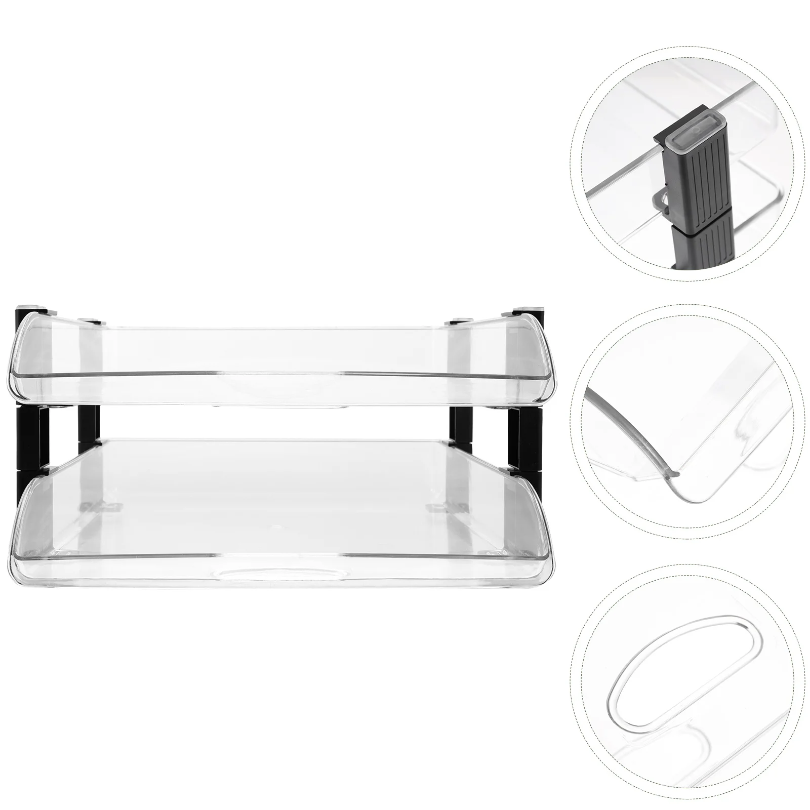 

Folder Organizer Desktop Storage Rack File Tray Letter Document Transparent Office