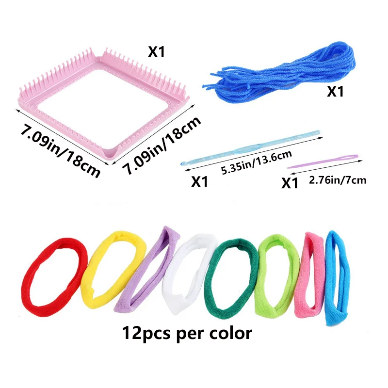 DIY Weaving Toy for Ages 3+ Years Kids, Stretchy String Craft Kit with Colorful Bands | Learn Patterns & Fine Motor Skill