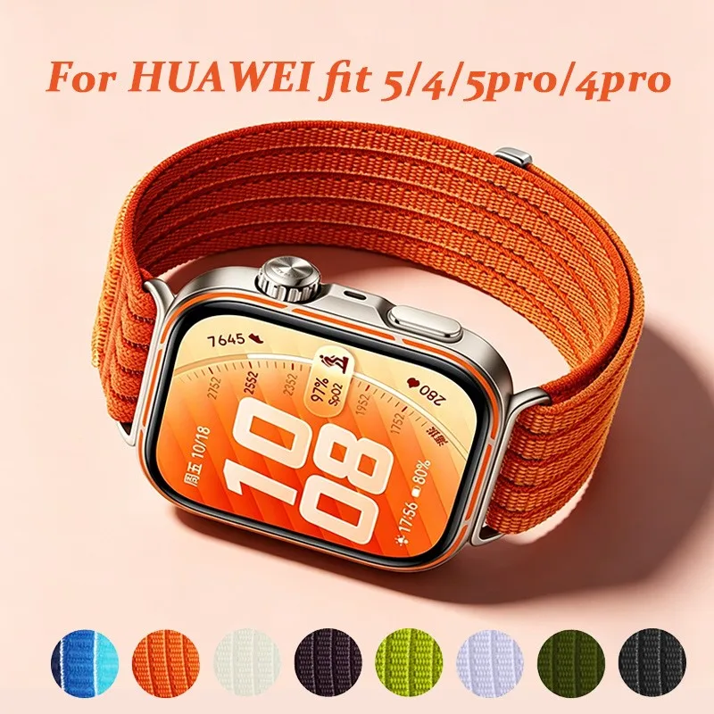 Offizielles Nylon-Schlaufenarmband für Huawei Watch Fit 5 Pro, bequemes, atmungsaktives Band für Huawei Watch Fit 5 4/4Pro Zubehör3