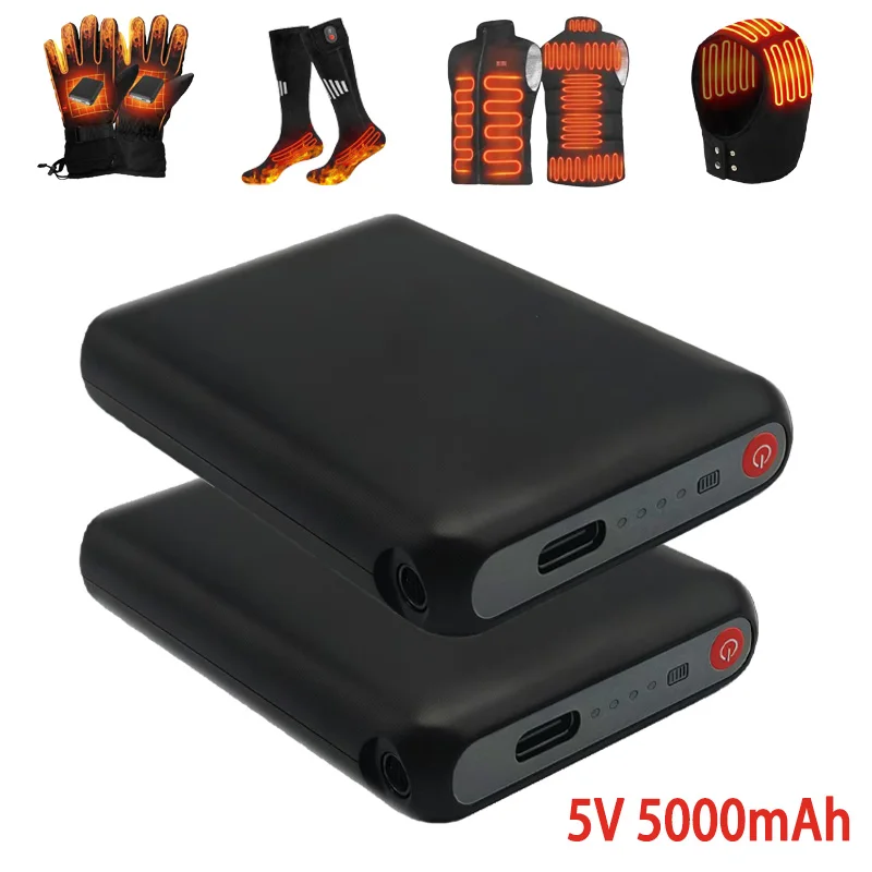 5V 5000mAh Rechargeable Heating Gloves Battery For Heating Vests, Socks, Winter Outdoor, Skiing, Cycling - Warmth Battery