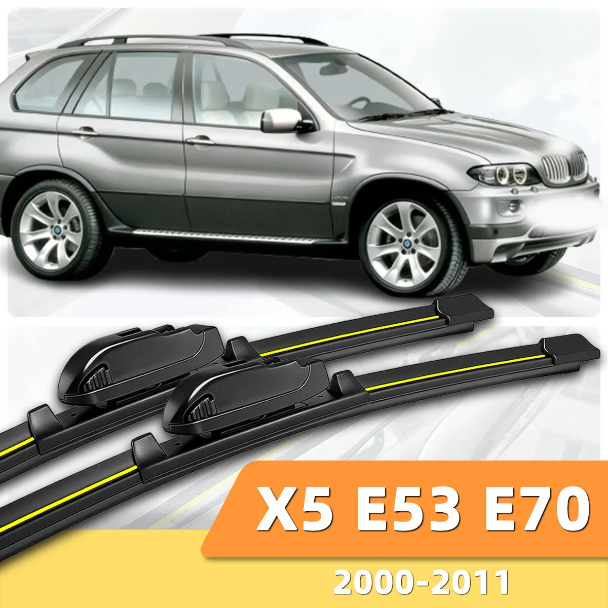

2PCS Car Windshield Wiper Blades Are Suitable For BMW X5 E53 E70 (2000-2011) All-Weather High-Definition Silent Car Wiper Blades