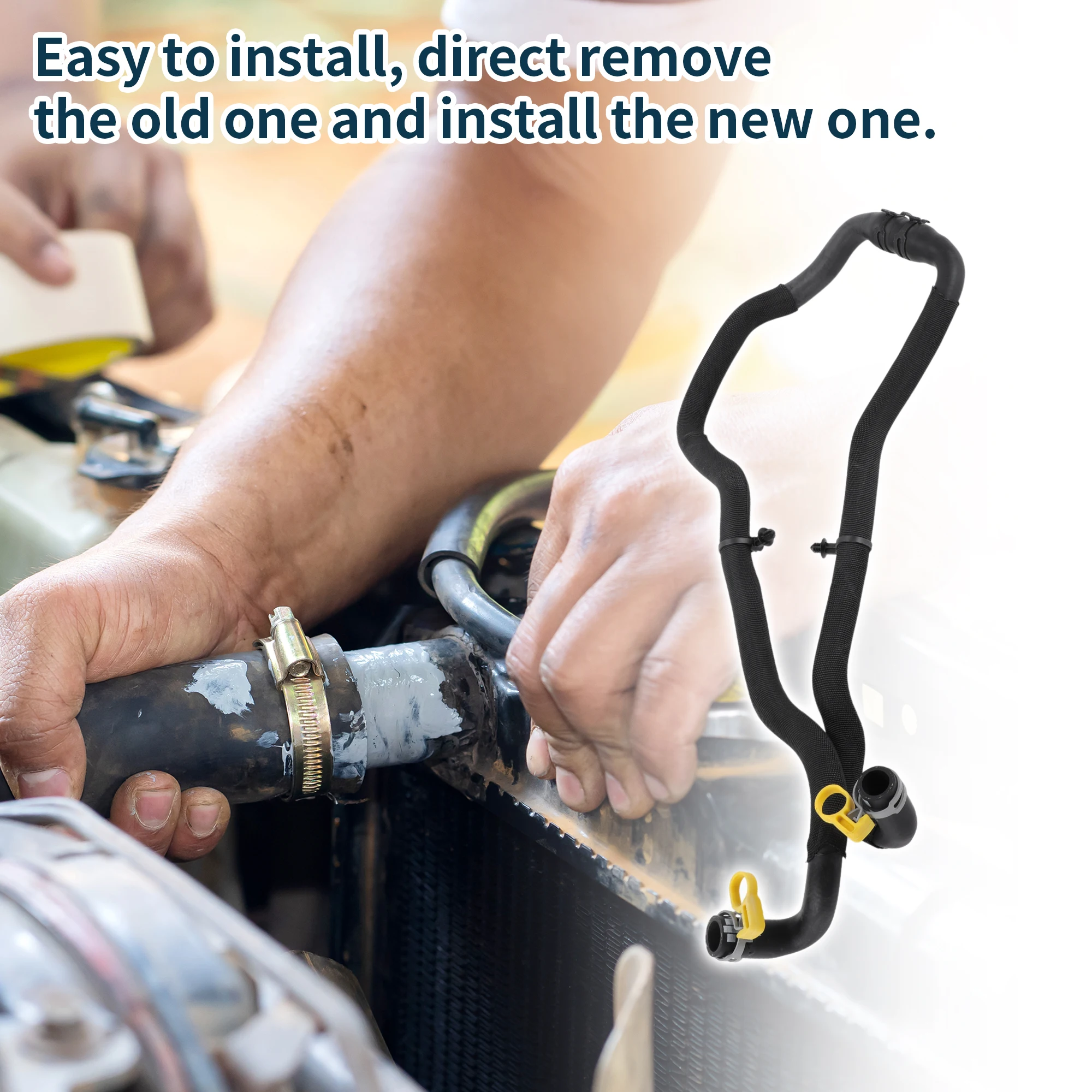 UXCELL ラジエーターホース ヒーターホース No.LR123061 ランドローバー用 レンジローバー IV 2015 ラバー冷却液パイプ ブラック 1個