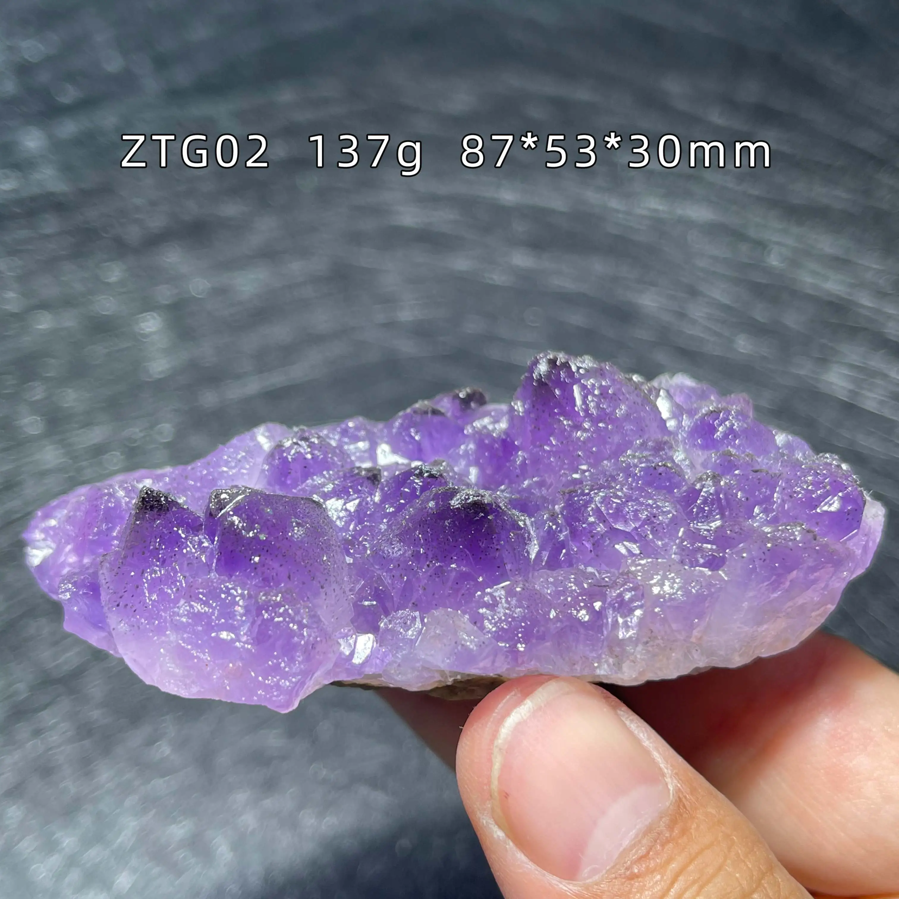 Natural amethyst cluster mineral specimen, amethyst, chalcopyrite and fluorite coexist raw stone from Indonesia Home Decoration