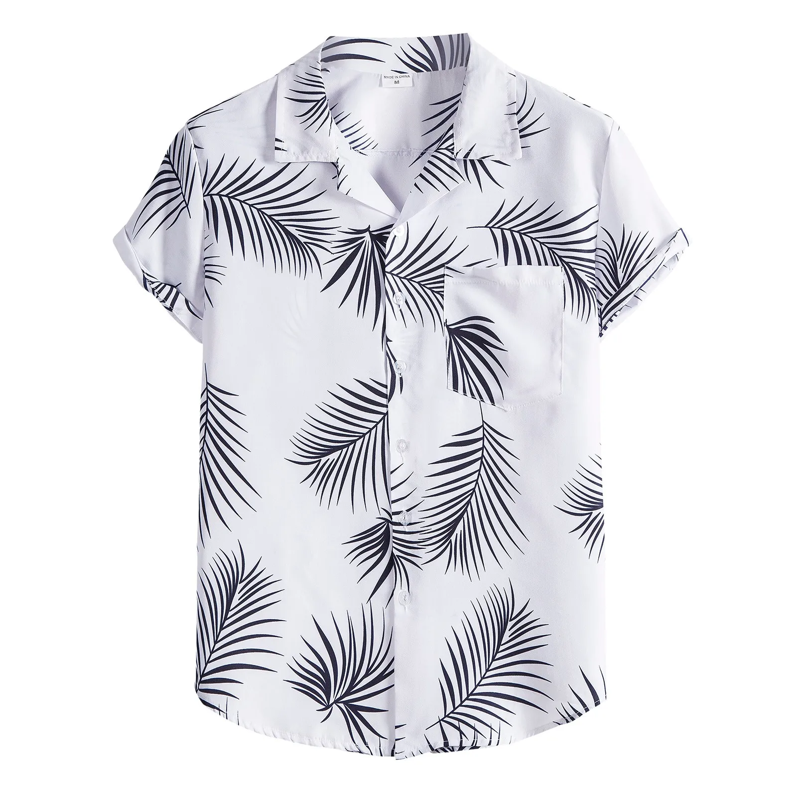 Mens Fashion Ethnic Short Sleeve Casual Printing Shirt Blouse T-shirt Streetwear Breathable Flower Business