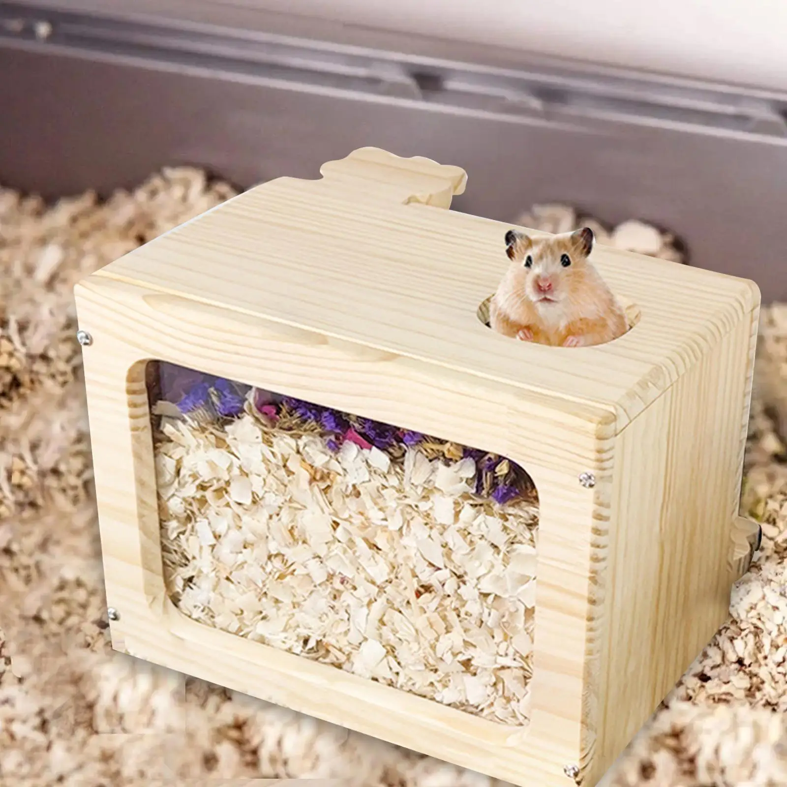 Hamster Digging Box Hut Playing Hamster Accessories Hamster Sand Bath Box for Hamsters Chinchillas Small Animals Mice Lemmings