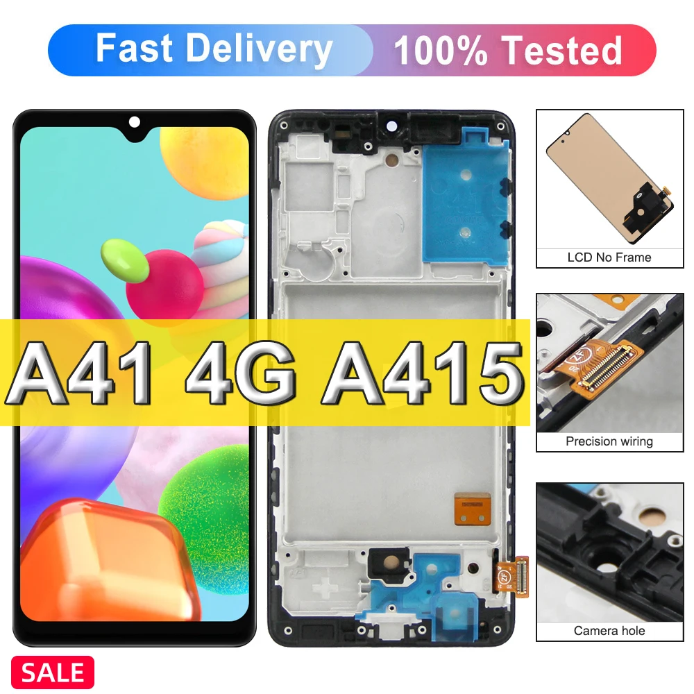 100% Tested TFT For Samsung Galaxy A41 SM-A415F A415 LCD Display Touch Screen Digitizer Replacement Parts For Samsung A41 lcd