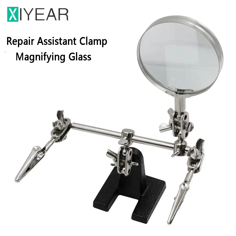 

5X Welding Auxiliary Clip Magnifier Electric Circuit Board Repair Welding Iron Bracket Adjustable Magnifying Soldering Clamp