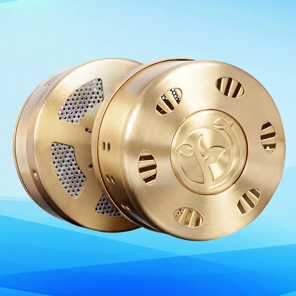 

Moxibustion Box Smokeless Moxa Sticks Box Pure Copper Moxa Burner Moxa Massage Box Golden (Box Base+Lid)