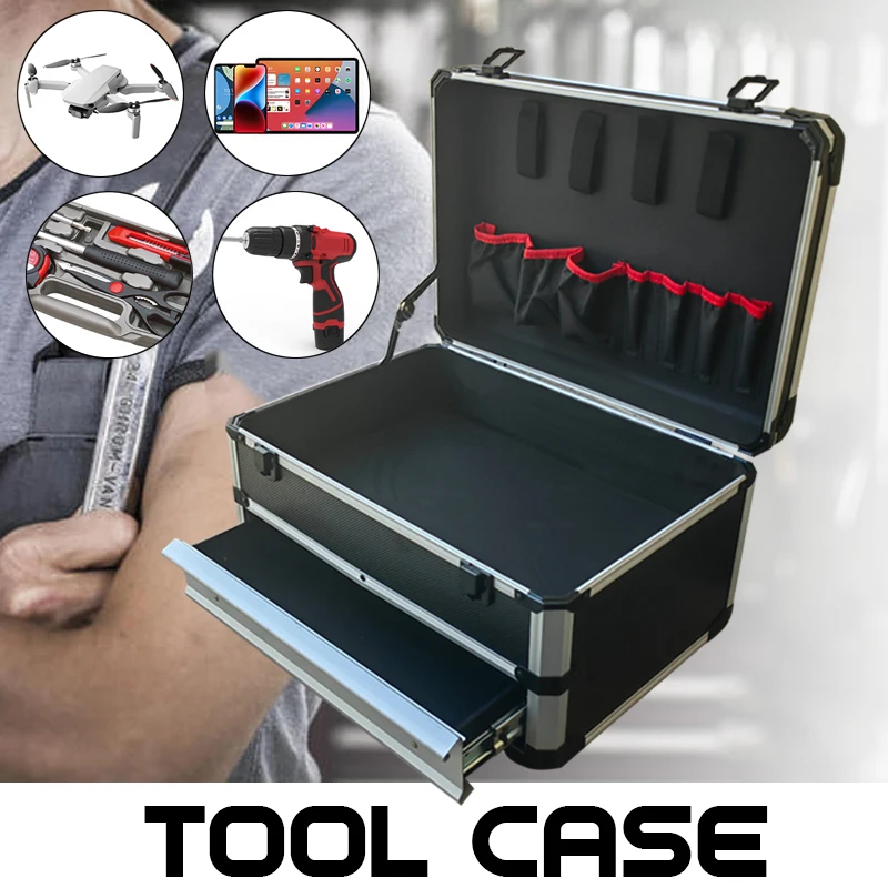 Tool Box Large Capacity Organizer Box Empty Suitcase Tools Storage Box Drawer Aluminum Case Mechanics Toolbox Equipment Case