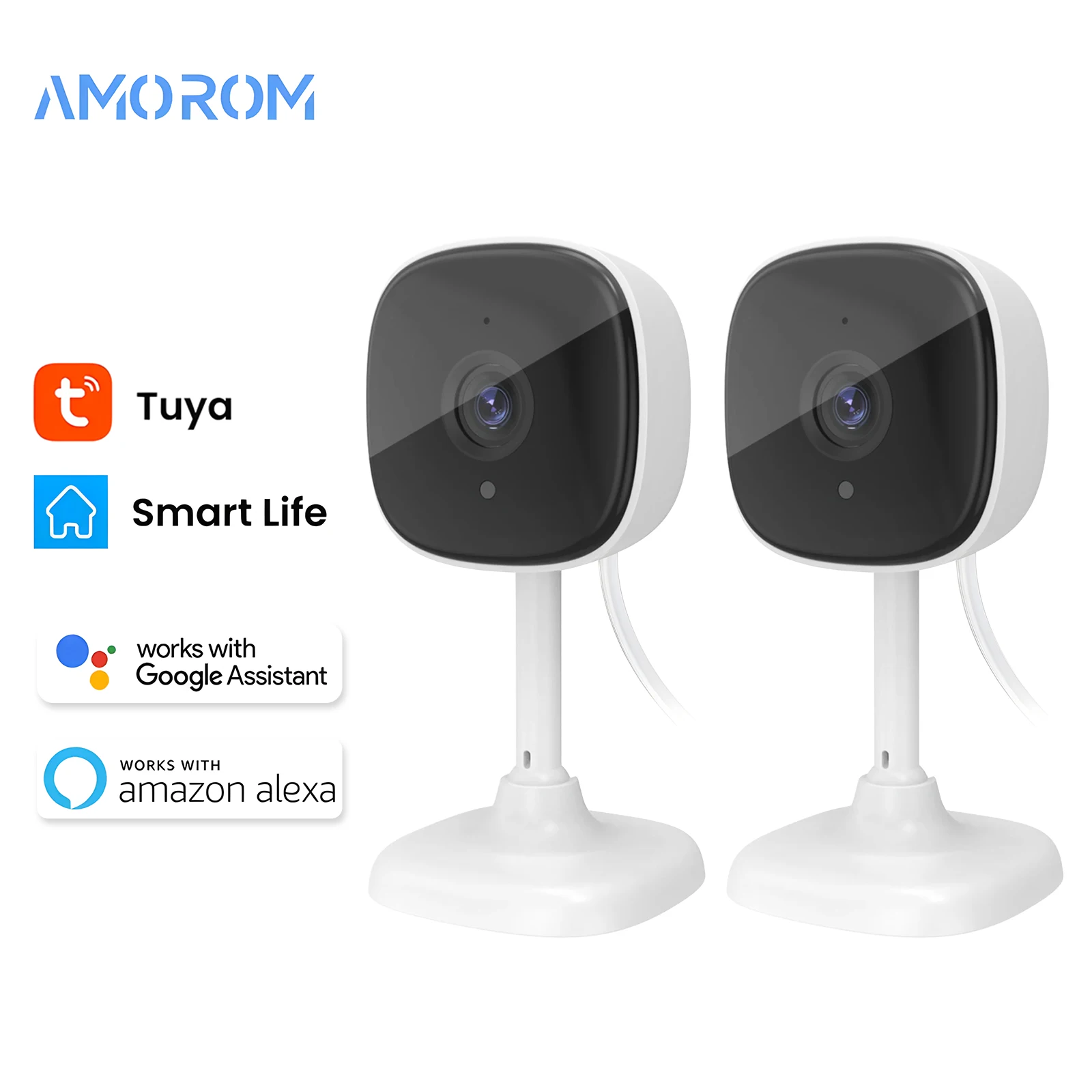 Tuya 1080P Wifi Ip Camera Indoor Hd Pet Baby Monitor Night Vision Ai Detection Surveillance IP Cameras with Alexa Google Home