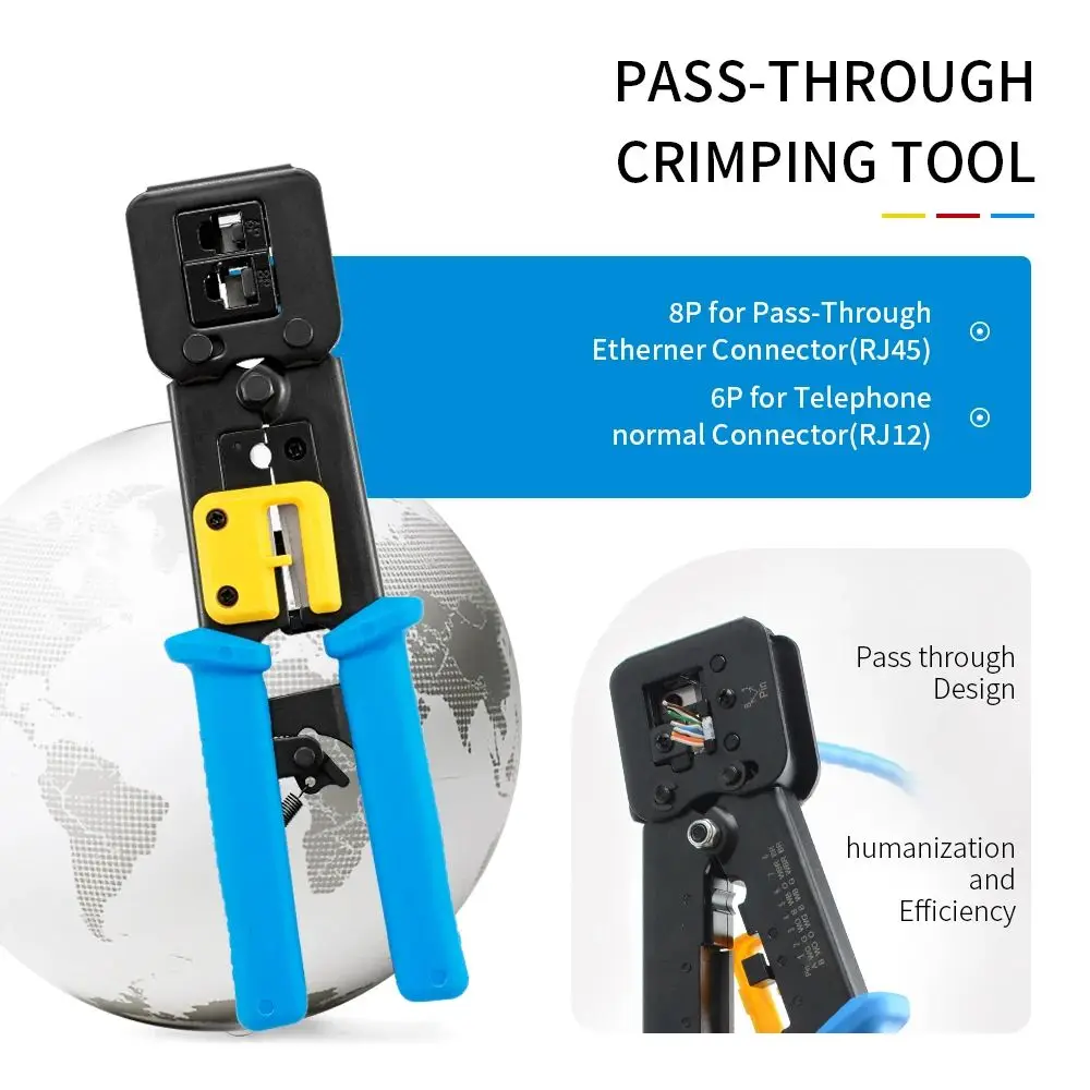 SUMMITEK RJ45 Crimper Hand Network Tools Pliers RJ12 Cat5 Cat6 Crimper Cutter Stripper Pressing Clamp Tongs Clip Multifunction