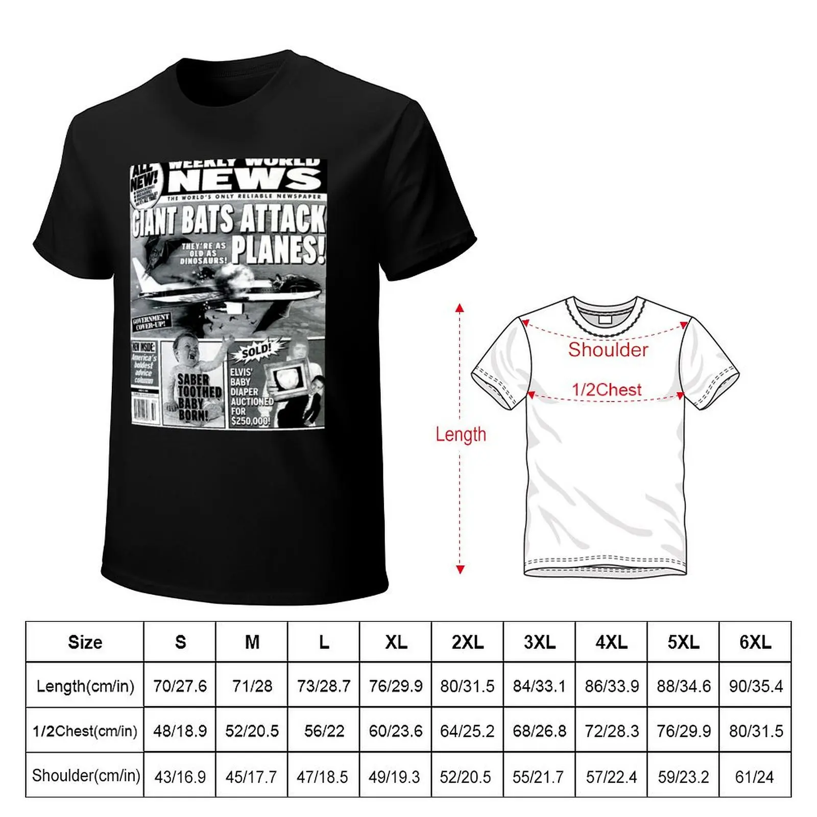 Giant bats attack planes saber toothed baby diaper auctioned king rock and roll ghost hunters ufo Bigfoot aliens bizarre T-Shirt