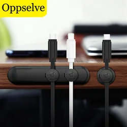 Oppselve Magnet Desktop Line Clip Tidy Mobile Phone Wire Management Data Charging Cable Organizer Holder Silicone Cable Winder