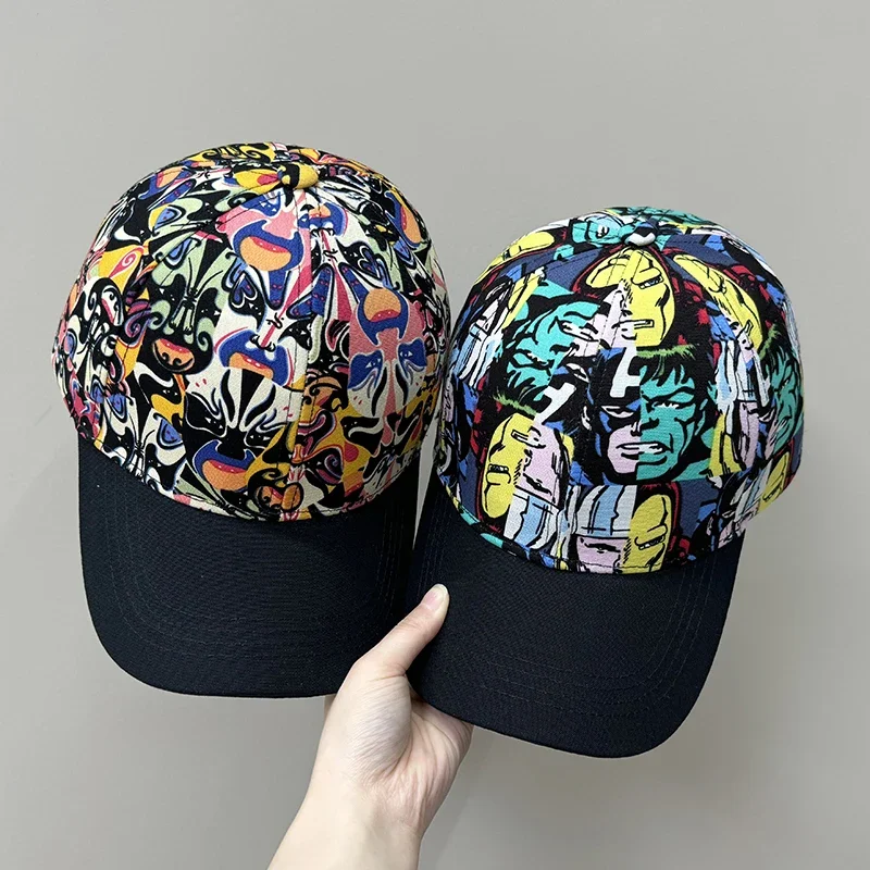 Contrasting Color Hardtop Baseball Cap Women's 24 New Celebrity Style Personalized Hat Men's Peking Opera Sun Hat Sunscreen Caps