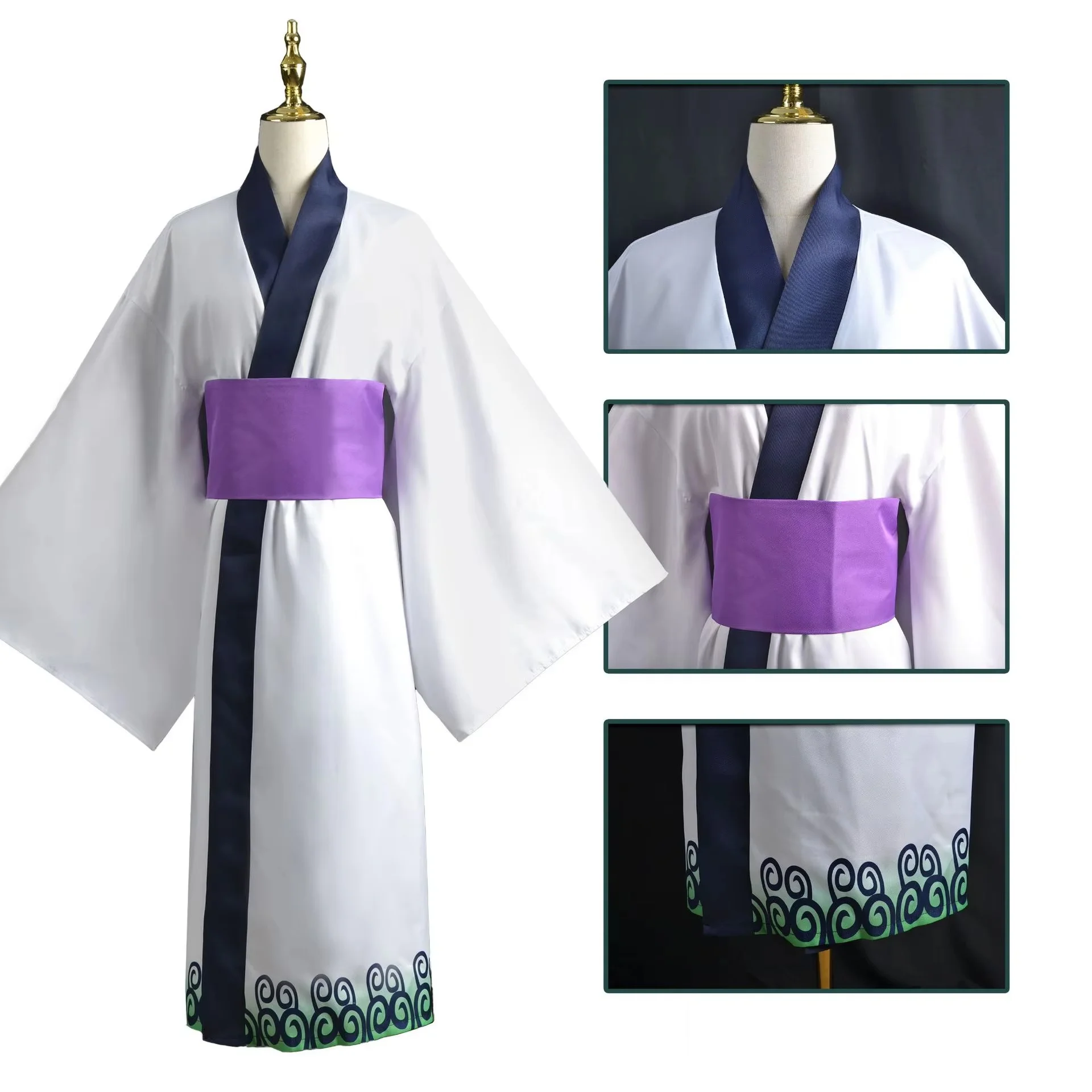Green Roronoa Zoro Kimono Cosplay Anime Costume Uniform for Halloween Adult Suit Lining Wig Outerwear Girdle Disfraz Halloween image 5