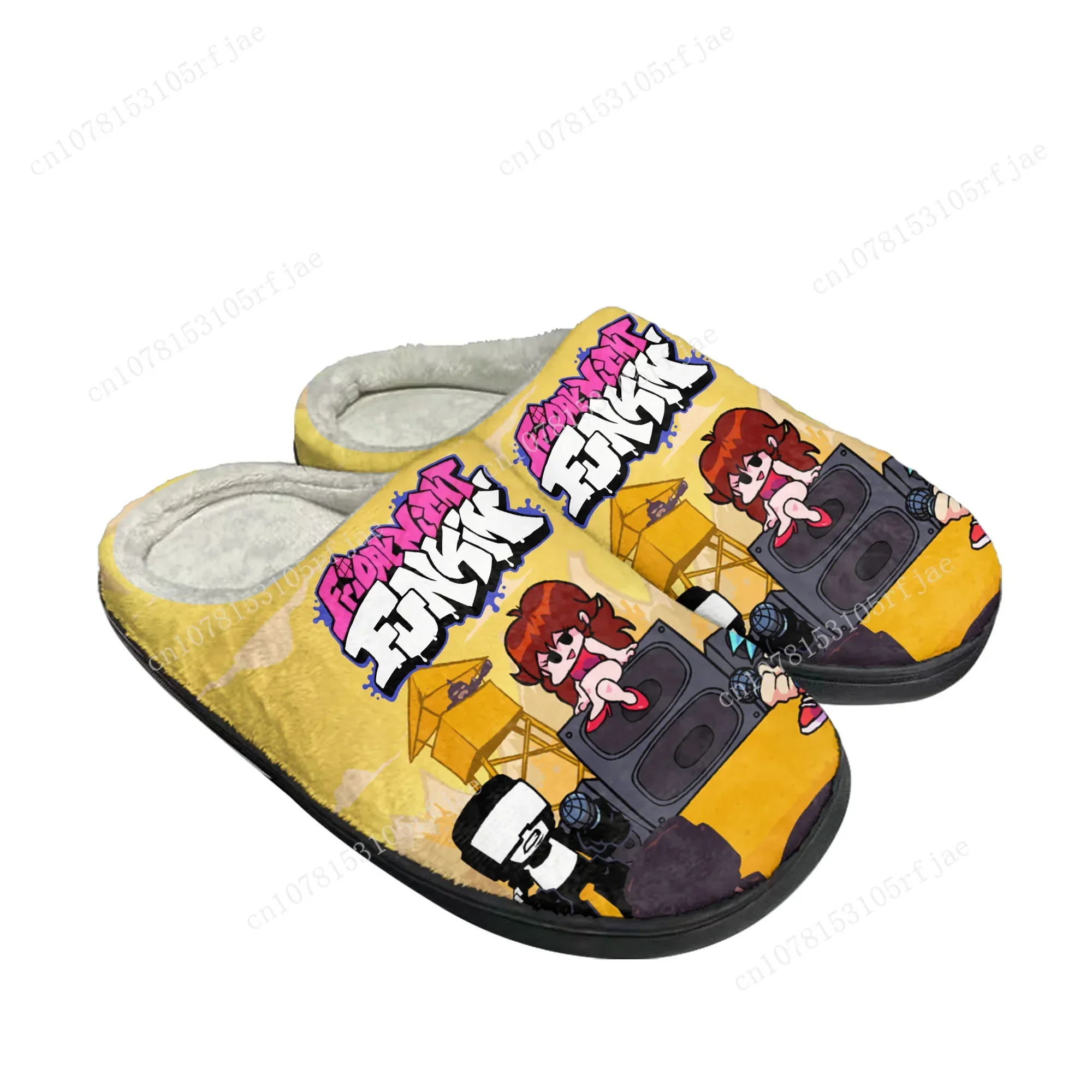 Funkin Cartoon Night Game Friday Home Cotton Slippers Men Women Plush Bedroom Casual Keep Warm Fashion Shoes Tailor Made Slipper