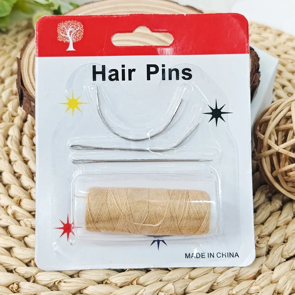 Nylon Hair Fiber Thread Extensions Kit J+I+C Needle Sewing Tools for Hair Styling Maintenance Hair Extension Kit