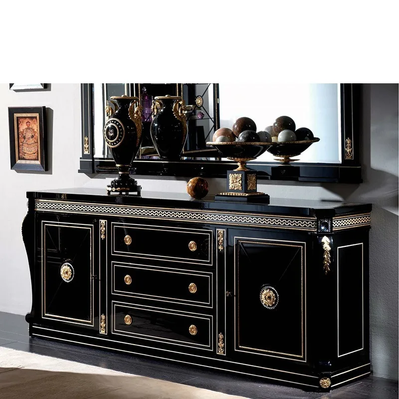 

Neoclassical restaurant furniture mahogany carved cupboard, porch cabinet, model room, side cabinet furniture