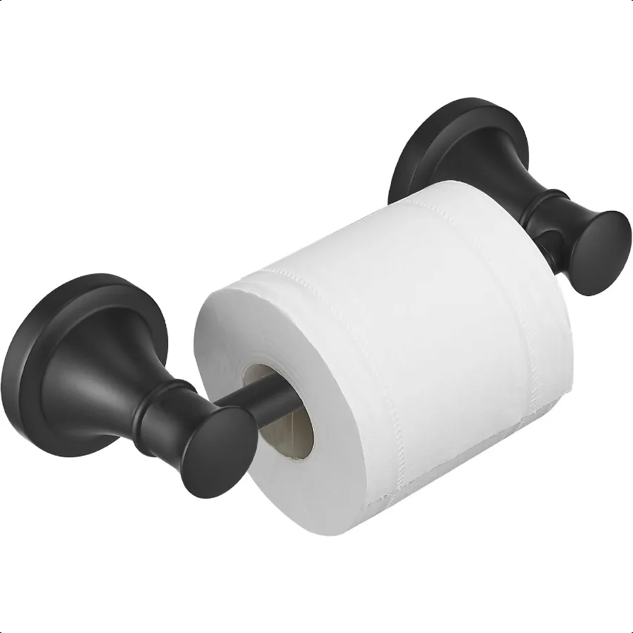 

BESy Wall Mounted Toilet Paper Roll Holder Rustproof Toilet Tissue Holder Bathroom Flexible Pivoting Handle Tissue Roll Holder