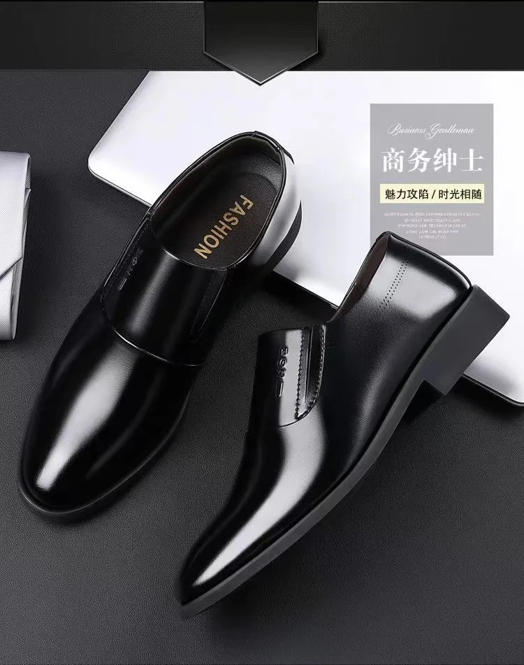 Increase Spring Autumn New Soft Leather Shoes Men Fashion Casual England Men\'s Dress Shoes Male Solid Color Designer Loafers Man