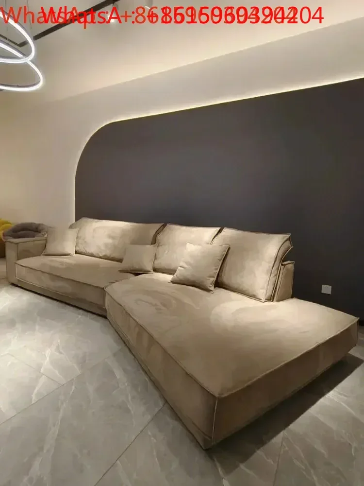 Special-shaped corner sofa ultra-wide sitting deep Italian light luxury ultra-soft down scrub network celebrity