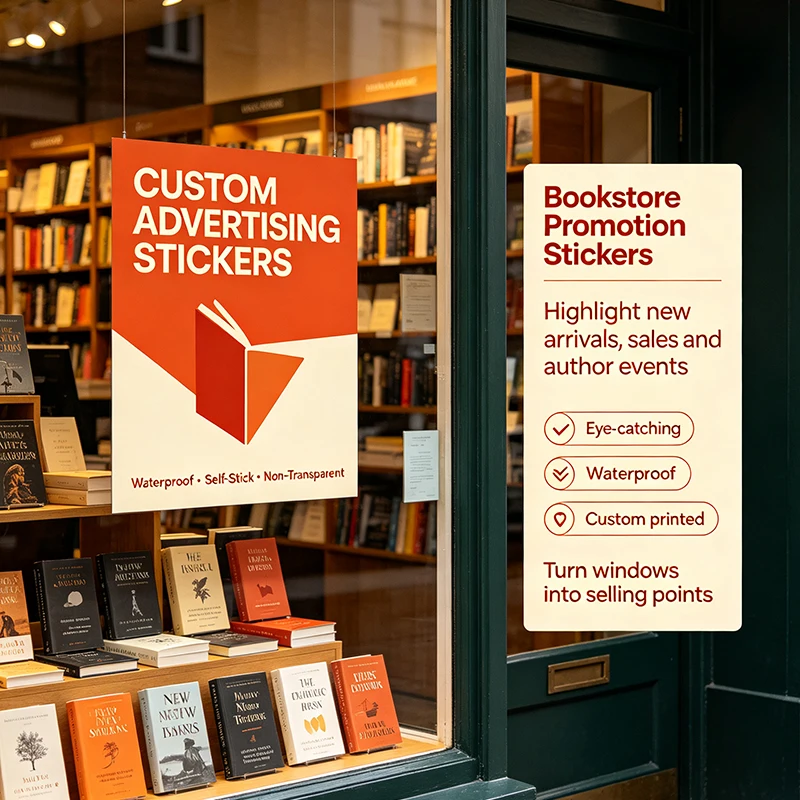 Custom Advertising Stickers, Customizable Brand Decals for Notice Boards, Retail Shops & All Commercial Marketing Campaigns
