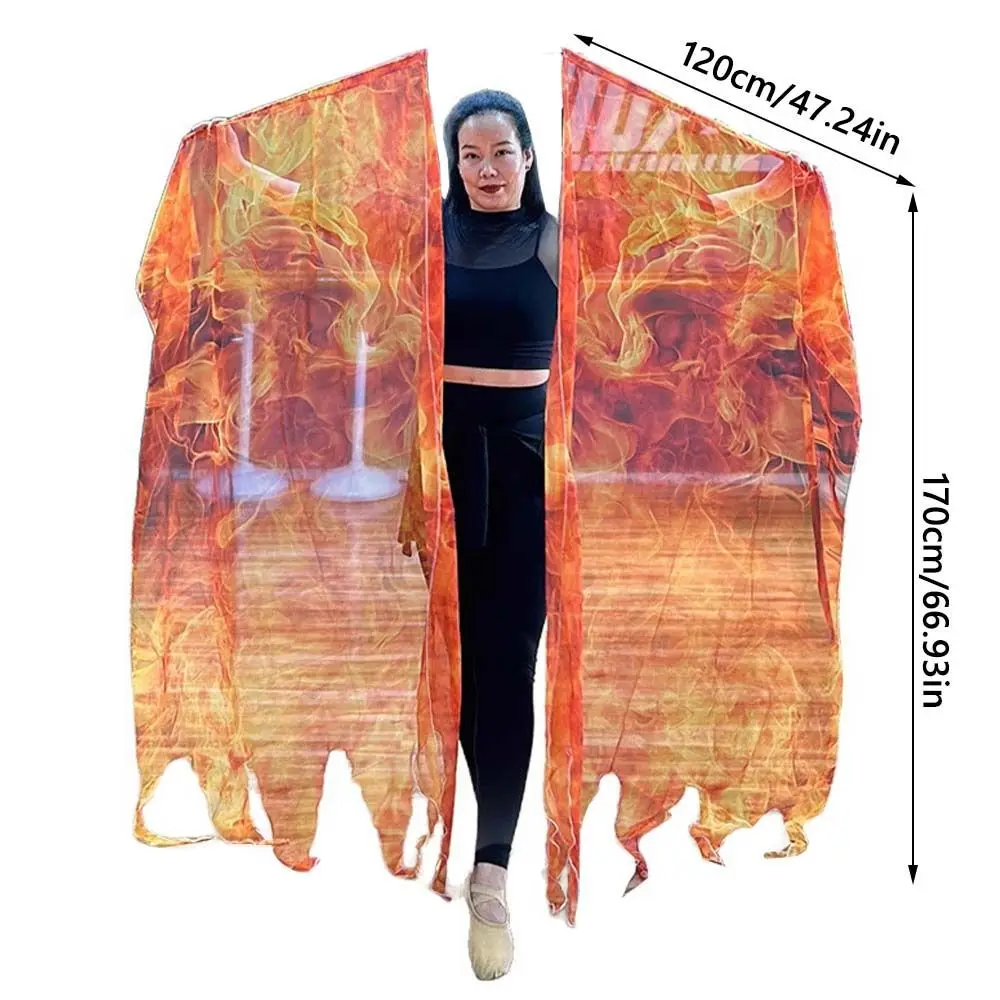 with Telescopic Sticks Belly Dance Accessories Props Scalable Rods Lightweight Colorful Scarves Flag Multicolor